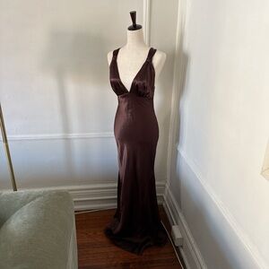 Bari Jay Chocolate Brown Maxi Dress Size 5/6